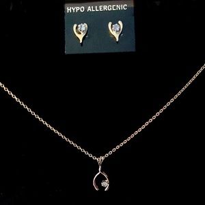 Vintage Wishbone necklace earrings fashion set